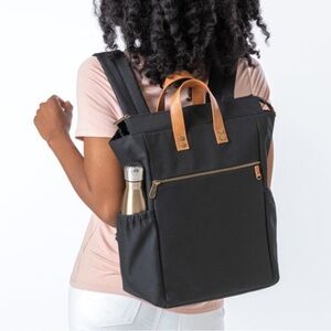 Thirty-One Journey Backpack Black Canvas Travel Vacation Hike Beach Gorpcore